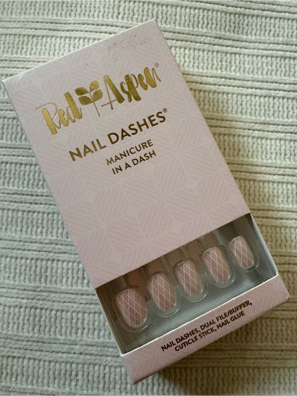 Red Aspen Nail Dashes Press-On Nails - Pink Diamond Pattern Brilliant Bernie
